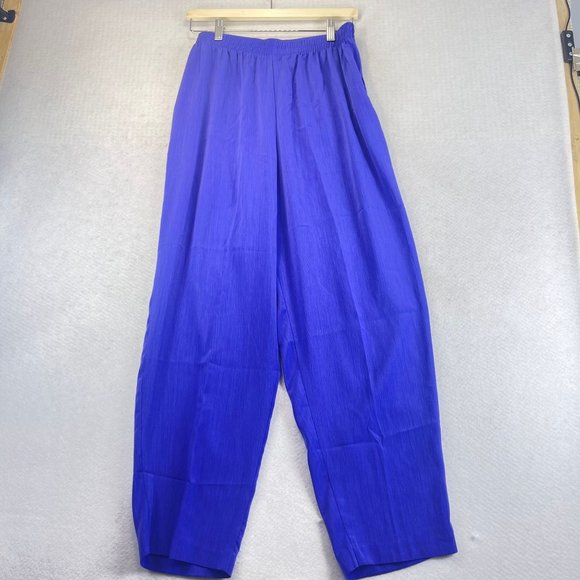 Vintage MAGGIE SWEET Womens L Purple Pull On High Rise Joggers Pants Pockets - Picture 3 of 9